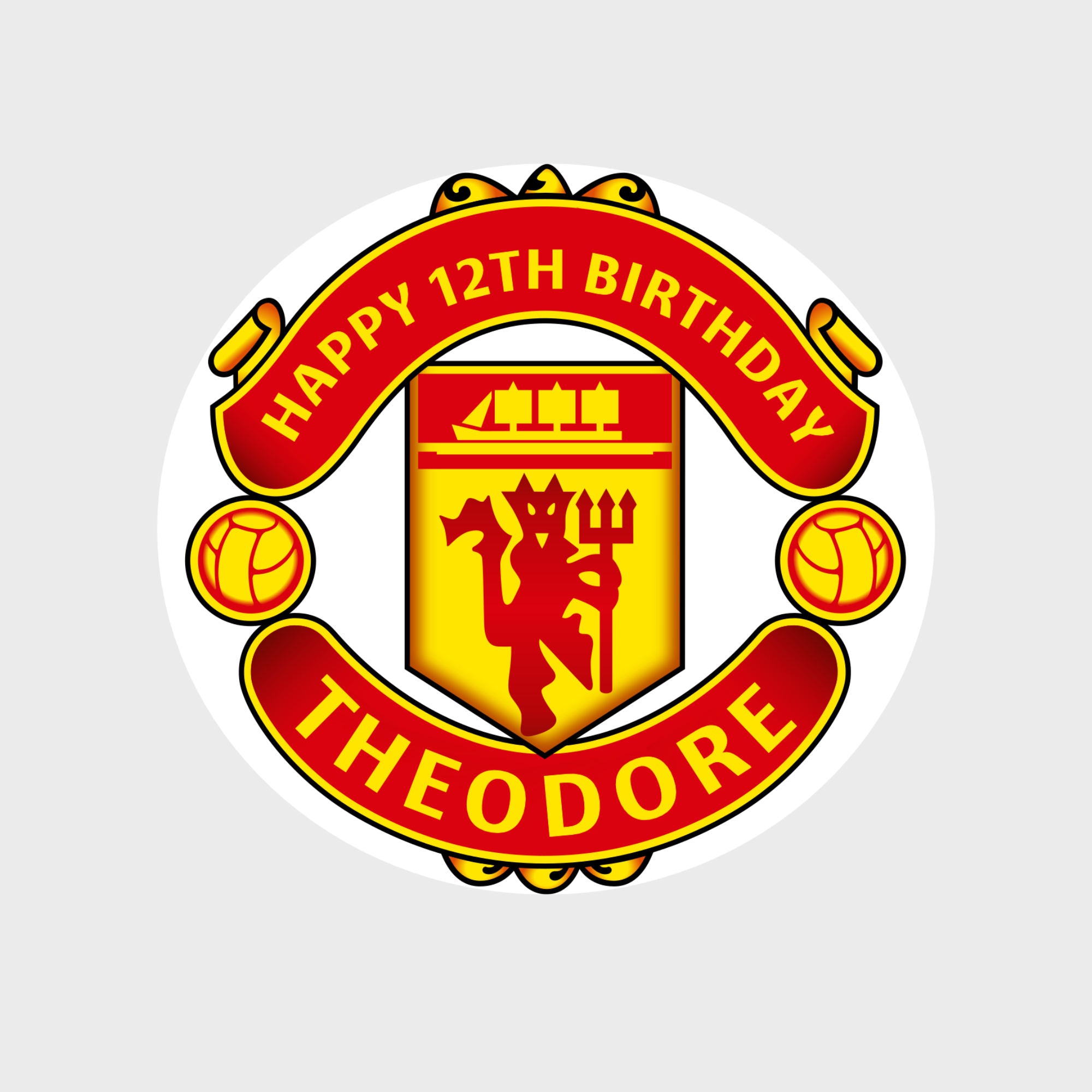 custom manchester united inspired stickers for kids birthday and football themed parties