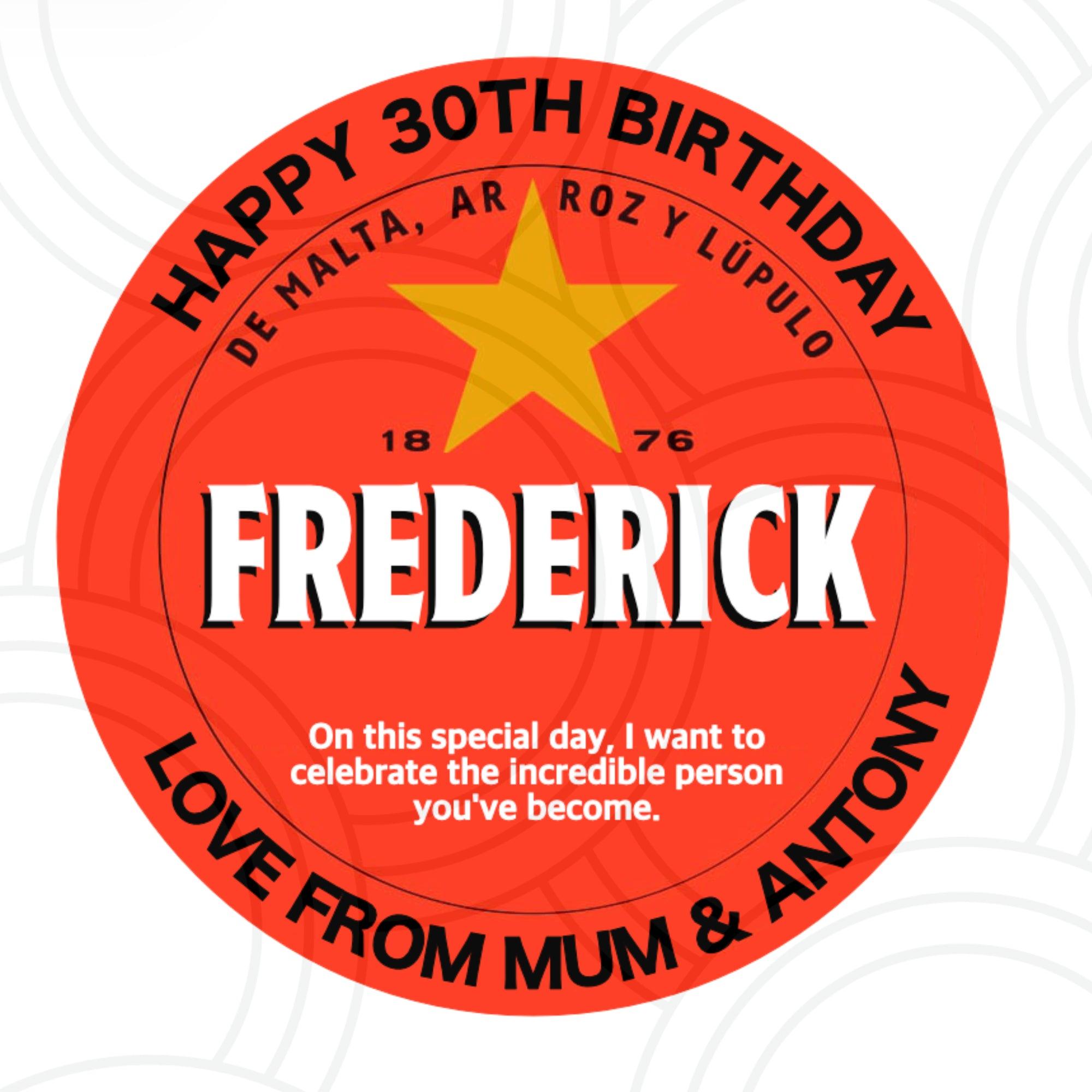 Estrella personalised beer bottle sticker, custom name label for parties, weddings and special occasions