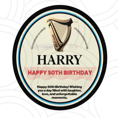 Guinness personalised beer bottle label for birthdays, weddings and fun gift occasions