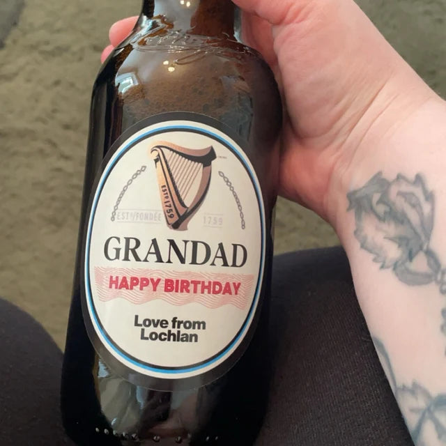 Personalised birthday sticker customer photo