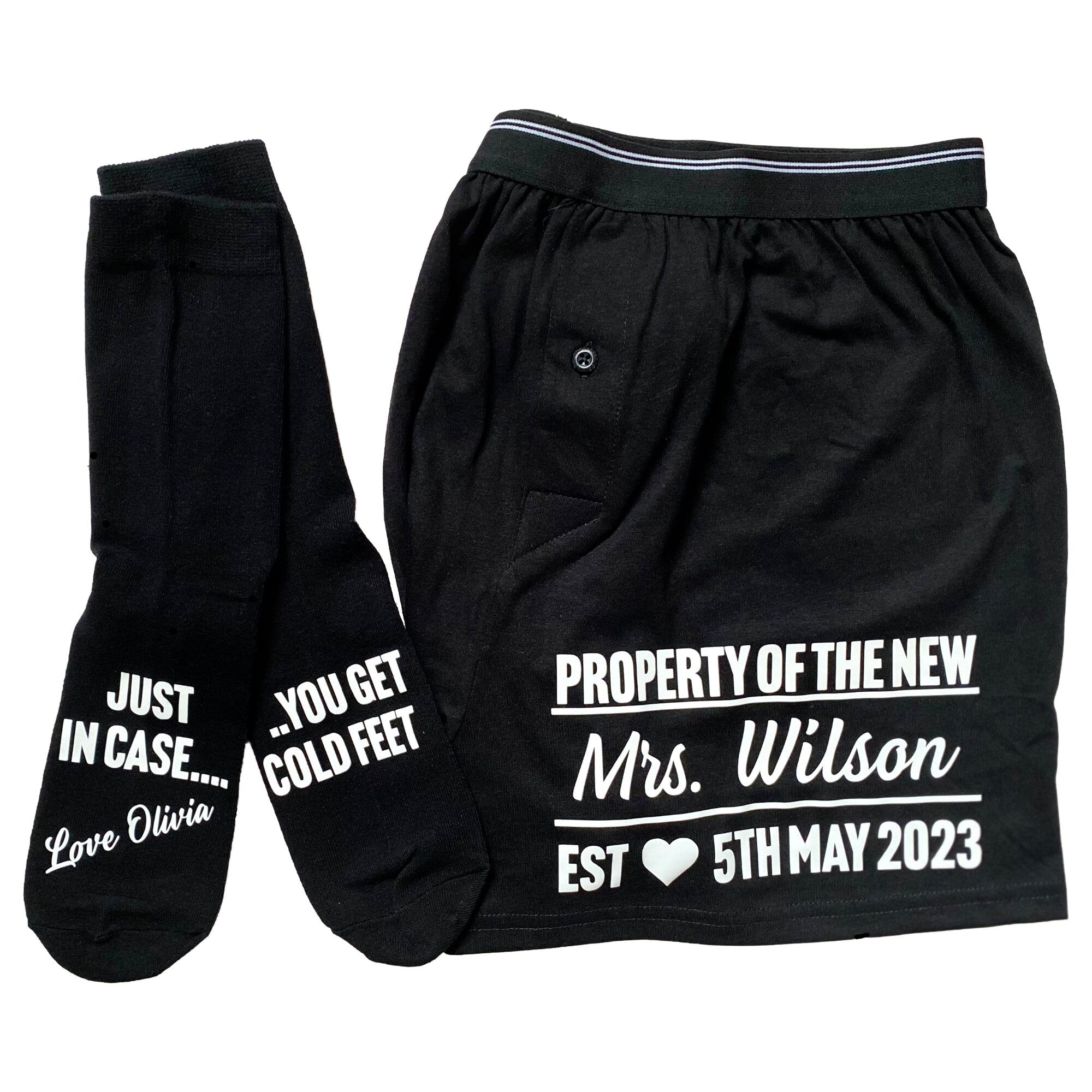 Boxers And Socks Groom Personalised Customized Boxers Briefs For Men Funny