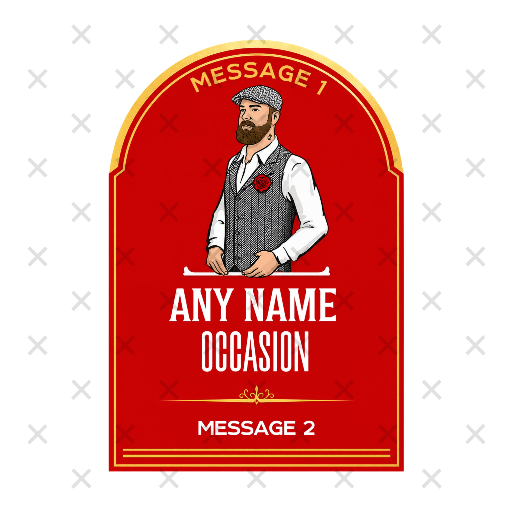Personalised Madri Excepcional birthday and occasion label designed for 330ml bottles, ideal for wedding favours, parties, and gifts.