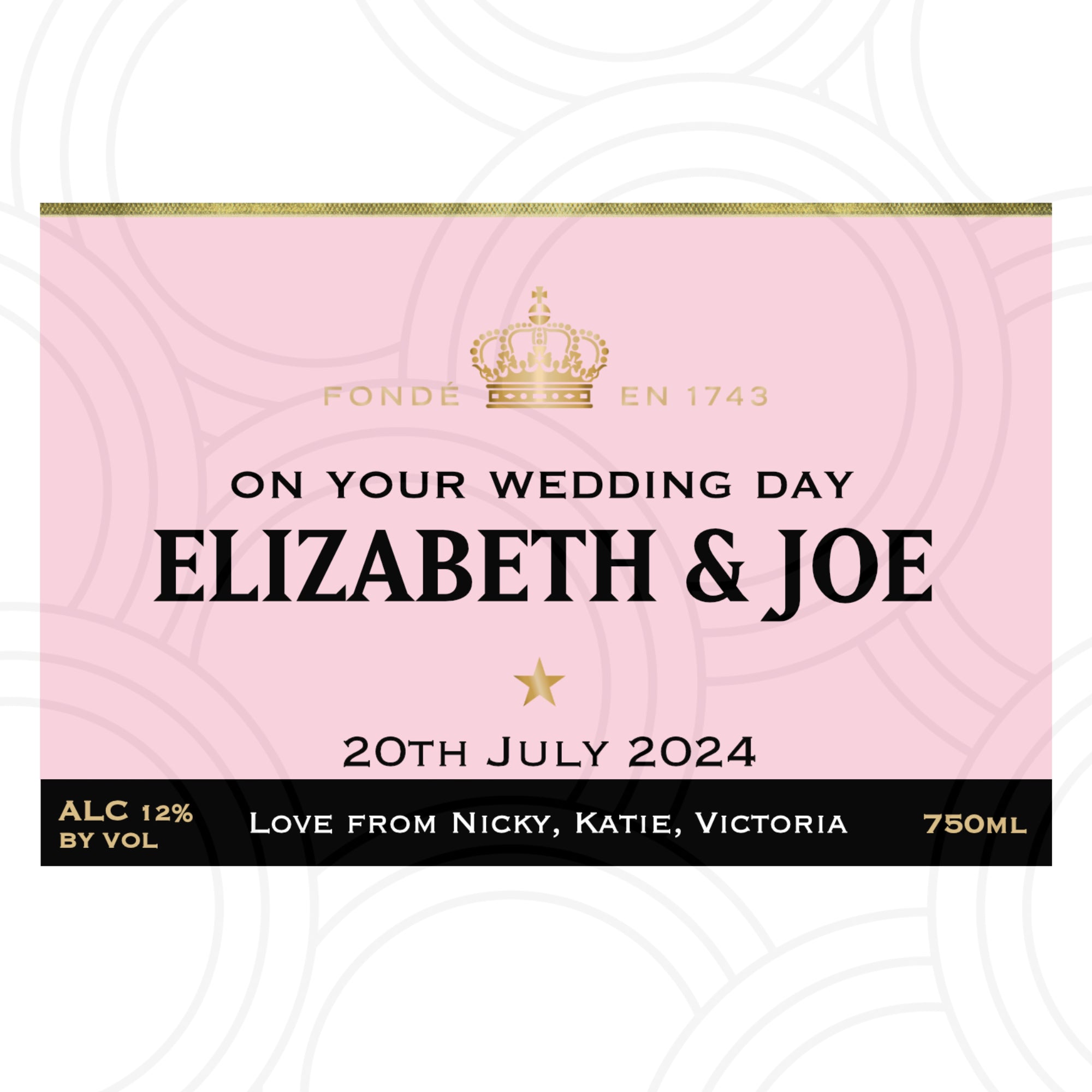 Custom Personalised Moët & Chandon Rosé Impérial Bottle Year Label Happy Birthday For Any Occasion Sticker Unique Fun Gifts Name Party Wedding - Aglowgraphics
