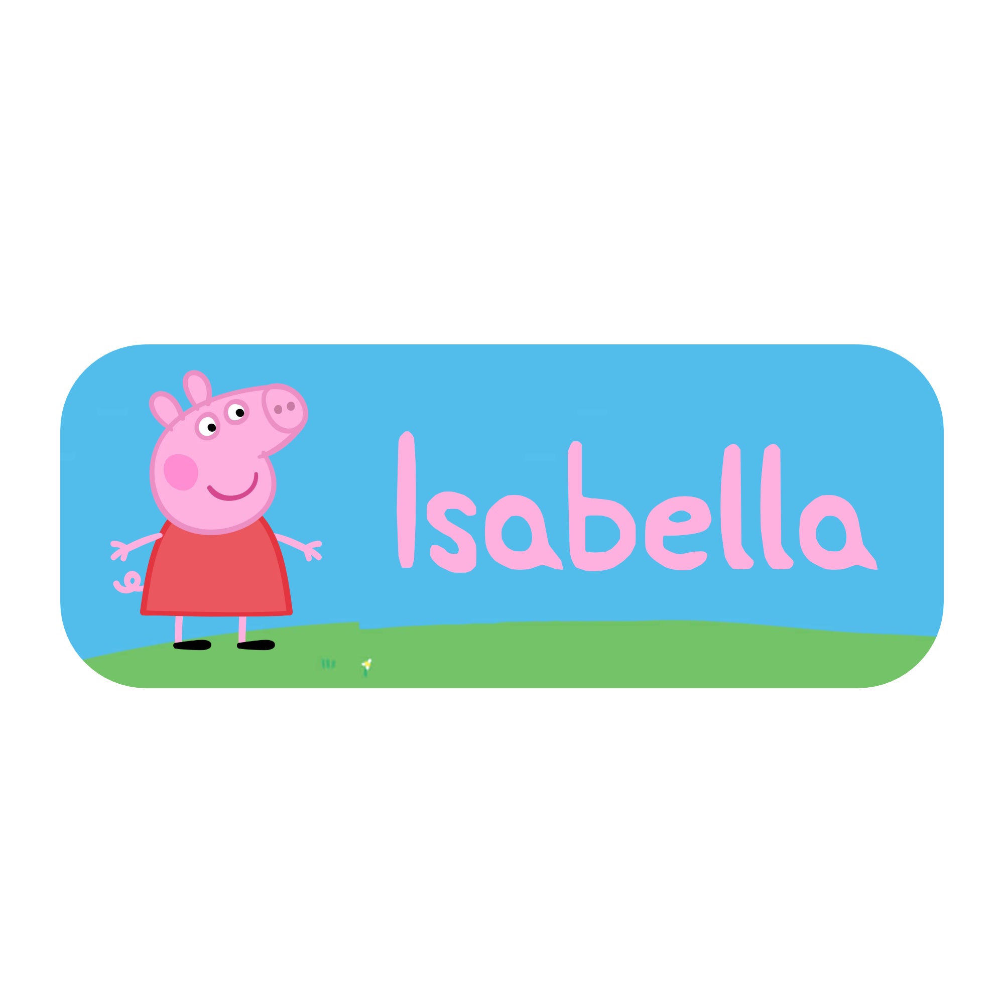 Personalised Peppa Pig name stickers for kids – custom labels with child’s name – pack of 25 glossy stickers for school and nursery.