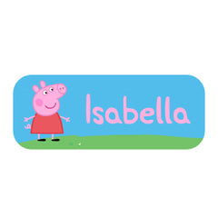 Personalised Peppa Pig name stickers for kids – custom labels with child’s name – pack of 25 glossy stickers for school and nursery.