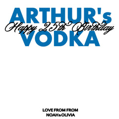 Absolut vodka personalised bottle label, custom name sticker for birthdays, parties and fun celebration gifts