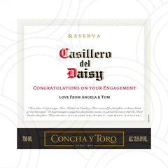 Personalised Casillero del Diablo wine bottle label with custom name, birthday gift sticker for celebrations
