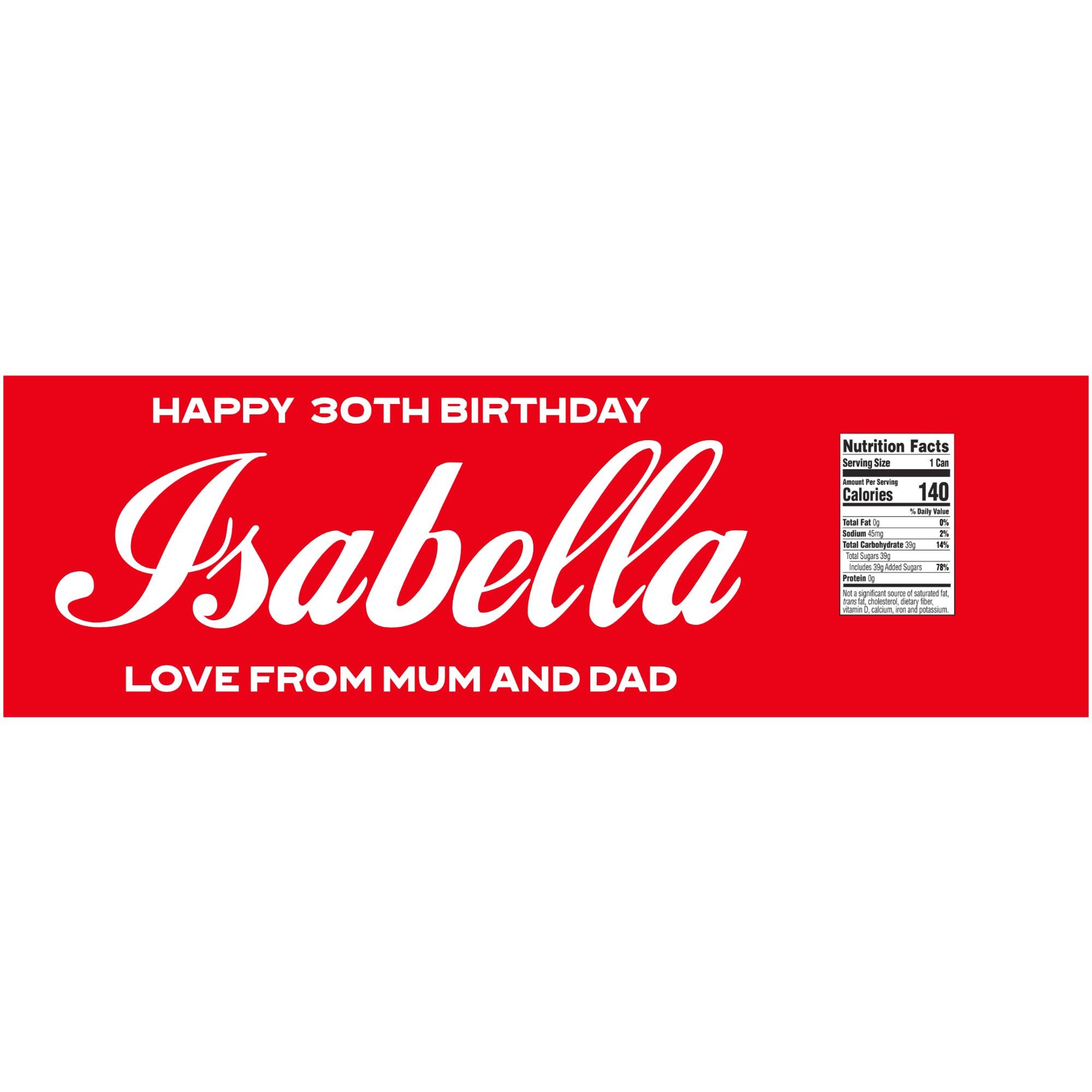 Personalised Coca-Cola bottle label with custom name, birthday party gift sticker