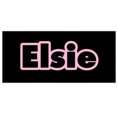 Pink Hetty Hoover personalised sticker close-up – custom vacuum cleaner name label decal.