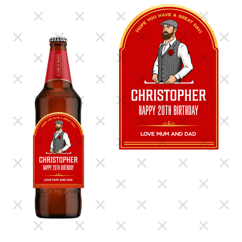 Custom Madri Excepcional Beer Bottle Label 330ml Personalised Name Birthday Sticker Party Wedding Fun Gift