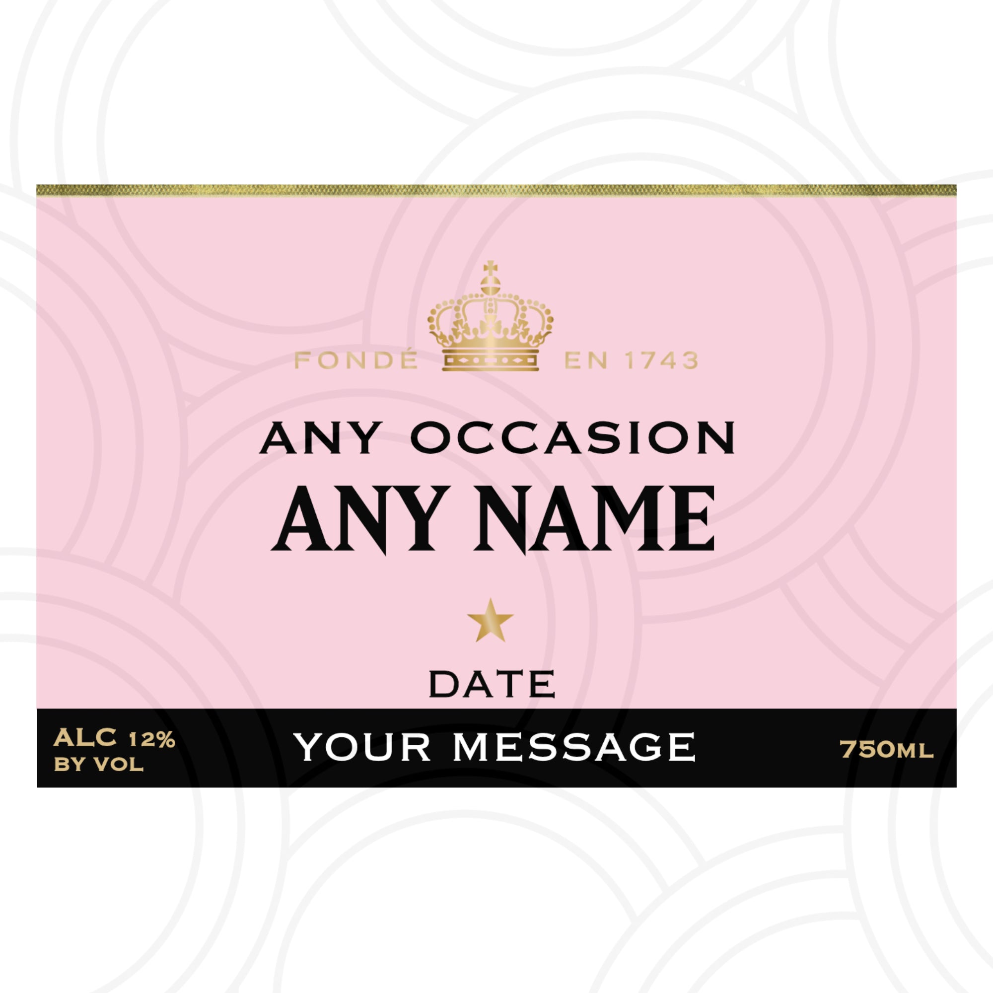 Custom Personalised Moët & Chandon Rosé Impérial Bottle Year Label Happy Birthday For Any Occasion Sticker Unique Fun Gifts Name Party Wedding - Aglowgraphics