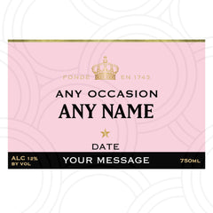 Custom Personalised Moët & Chandon Rosé Impérial Bottle Year Label Happy Birthday For Any Occasion Sticker Unique Fun Gifts Name Party Wedding - Aglowgraphics