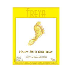 Personalised Barefoot Pinot Grigio Happy Birthday Bottles Label Custom Alcohol - Aglowgraphics
